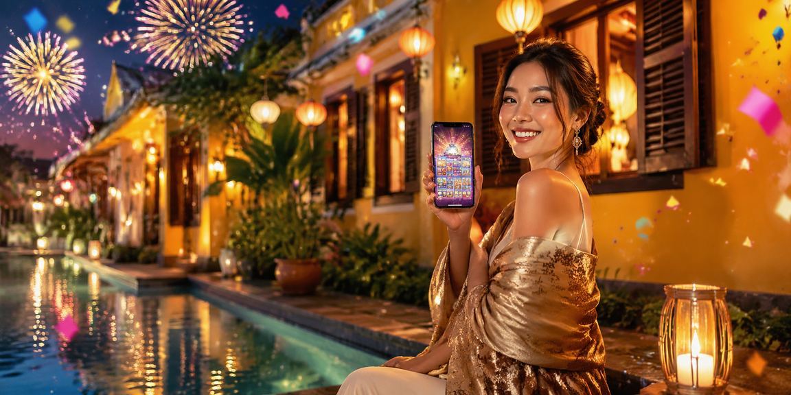 Người chơi sử dụng ứng dụng casino sex4k tại lễ hội Hội An